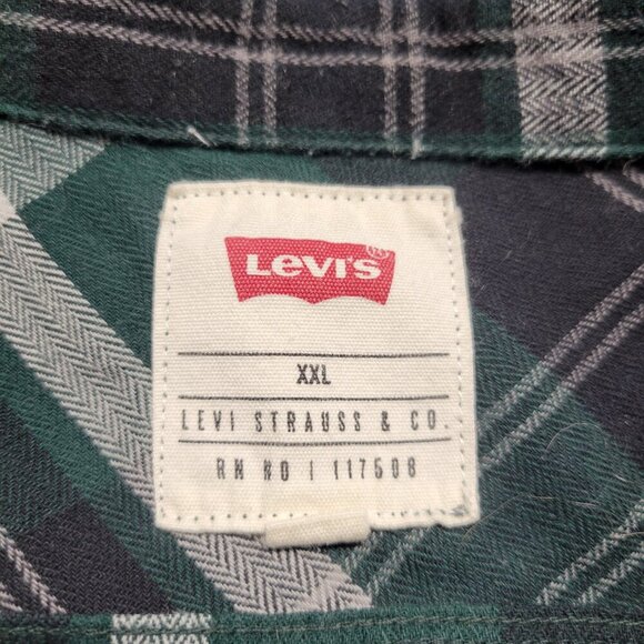 Levi's XXL Green Black Plaid Classic Longsleeve Button Up Shirt - Picture 10 of 11